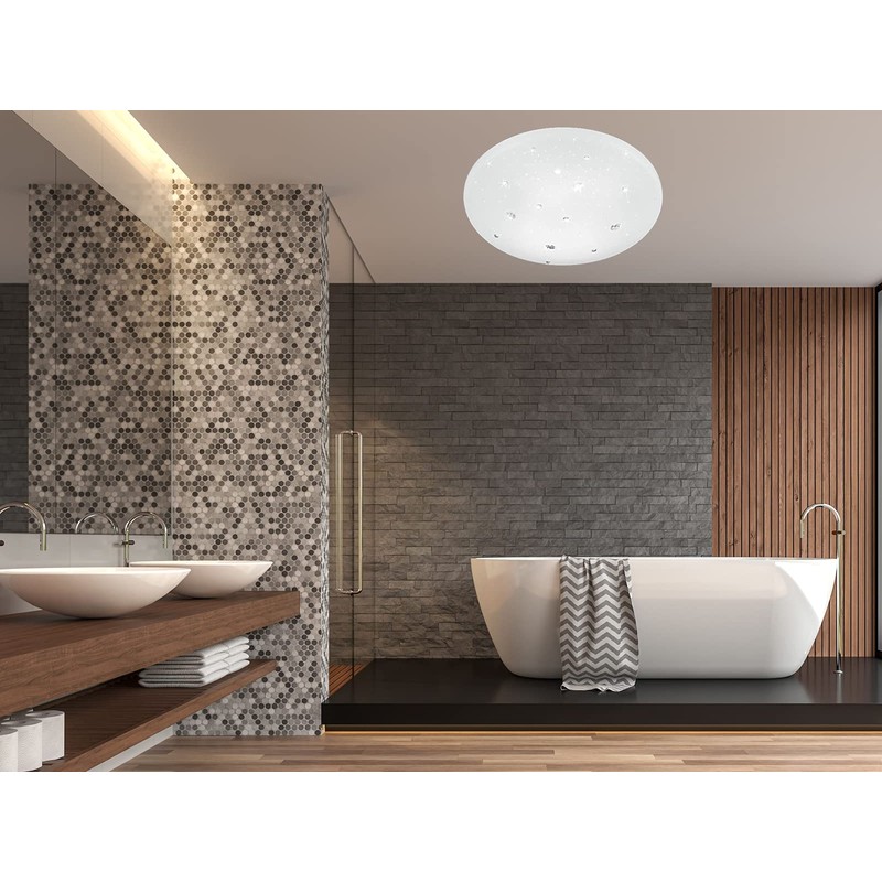 Reality Leuchten R62732800 LED Ceiling Light Agate Acrylic White 11.5