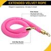 WorkBless Velvet Queue Barrier Rope 4Ft Light Pink with Golden