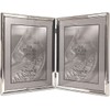 Lawrence 11680D 8-Inch x 10-Inch Metal Silver Hinged Double Picture
