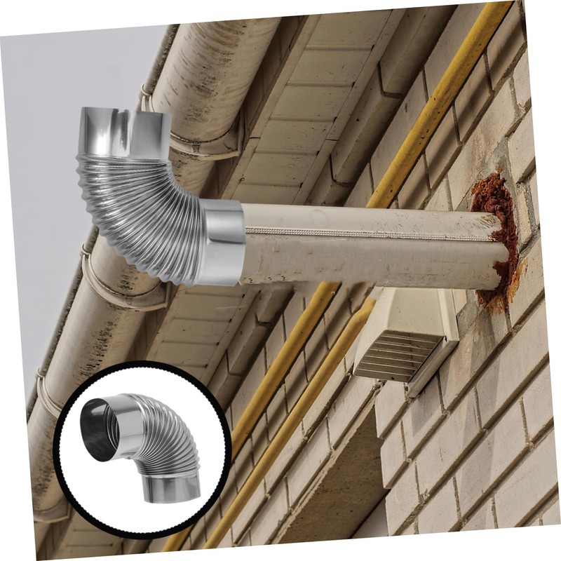 Operitacx Stainless Steel Chimney Flue Elbow Pipe 2pcs Set Fire