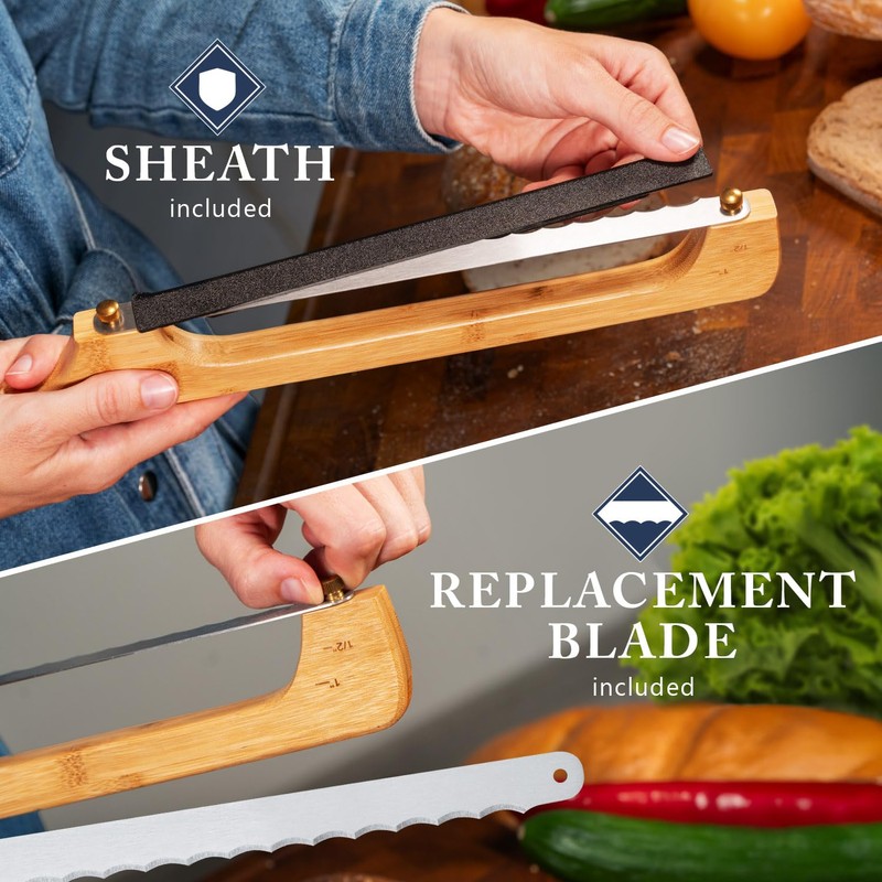 Albert&Grace Bread Bow Pro Knife – Serrated High-Carbon Blade with