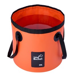 20L Folding Bucket, Lightweight Outdoor Sports Portable Multifunctional Fishing Bucket, for Camping Traveling Picnic Hiking Fishing Car Washing(orange)