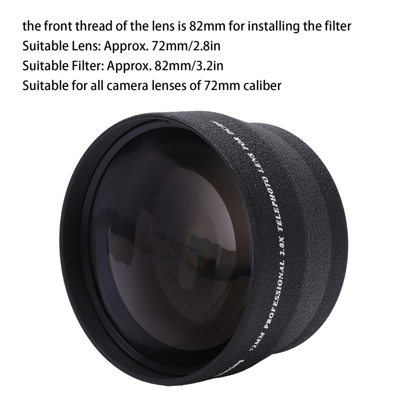 72MM 2X Magnification Telephoto Lens Suitable for All Camera Lenses