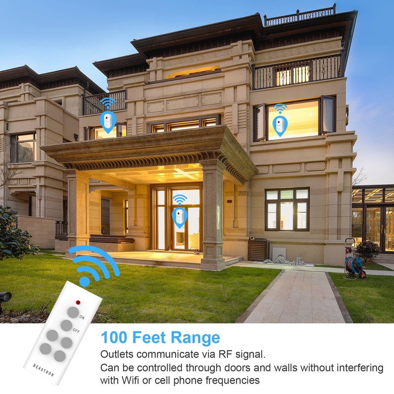 Beastron Upgraded Remote Controlled Outlet (1 Pack with 1 Remote),Expandable