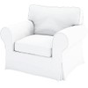 The Heavy Cotton Ektorp Sofa Cover Replacement is Made Compatible for IKEA Ektorp Armchair (White Chair)