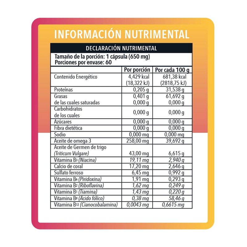 Complejo B con Omega 3, Cápsulas de 650 mg, 60