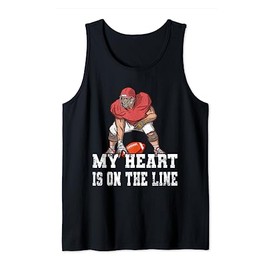 Football lineman gear heart on line american football Tank Top