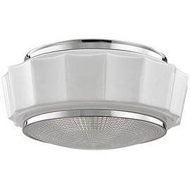 Hudson Valley Lighting 3816F-PN Odessa - Three Light Flush Mount, Polished Nickel Finish with White/Clear Glass