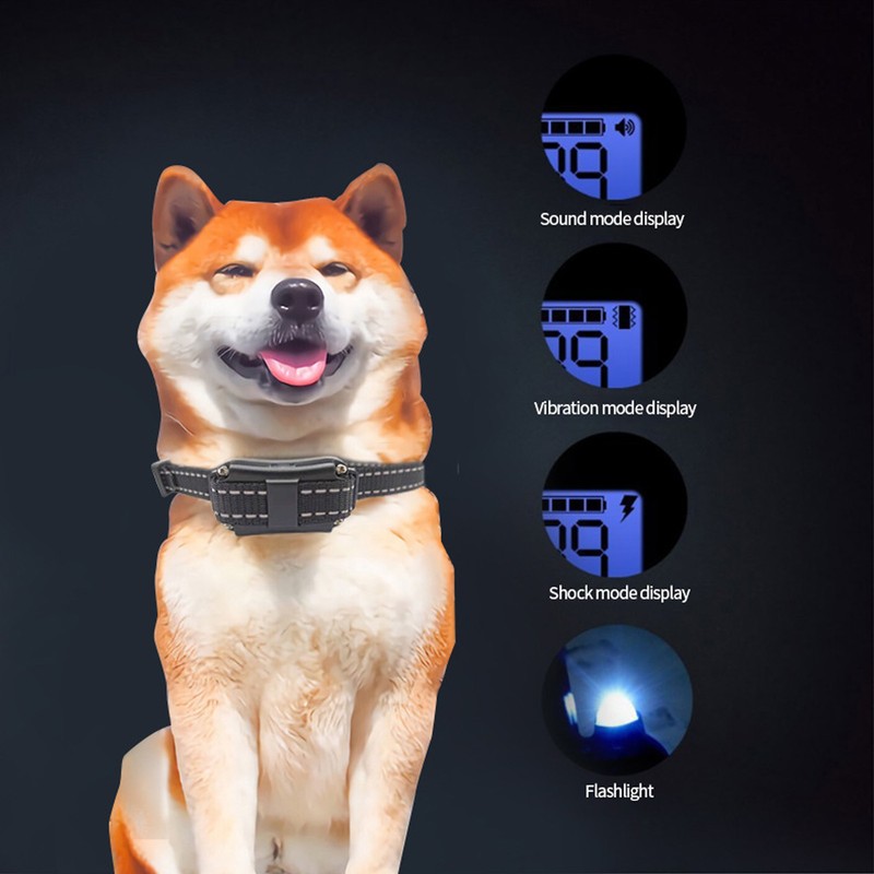 Dog Bark Collar Remote Control Rechargeable Smart IP7 Waterproof Pet