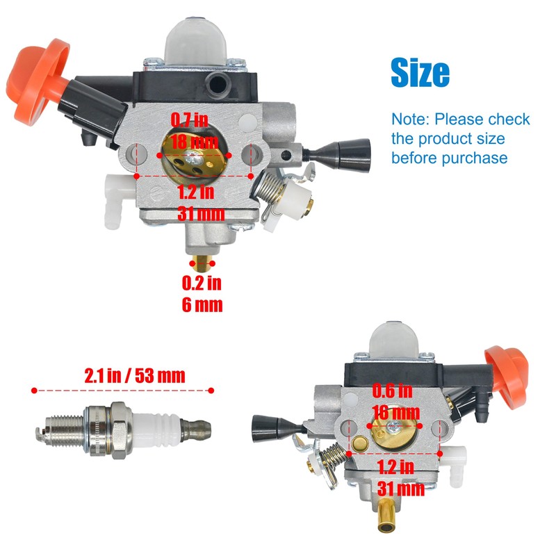 Eamonhigh FS131R Carburetor Kit Replacement for Stihl KM131R FS131 HT131R