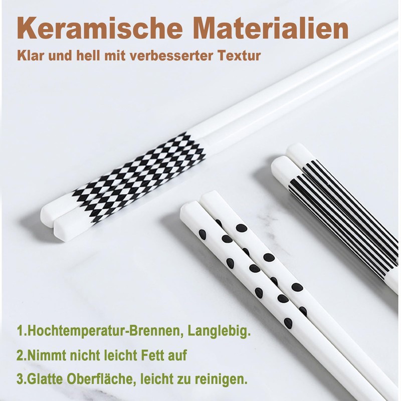 3 Pairs Chopsticks Dishwasher Safe, Chopsticks for Eating Reusable Chinese