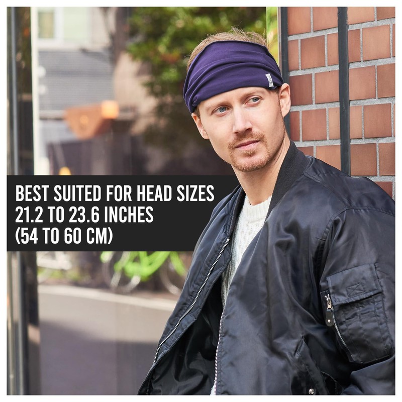 CHARM Turban Unisex Cotton ROLL Arrangement Stretch Headband