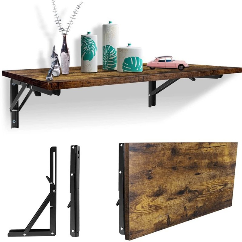 2 Pack 12 Inch Folding Shelf Brackets, OBYFGILY Heavy Duty