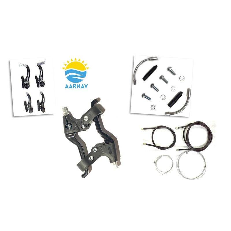 AARNAV Complete V Brake Set V Brakes, Cables Black Levers,