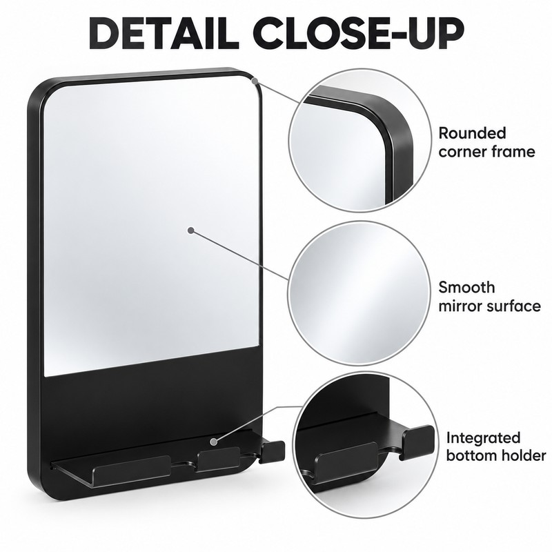 Fogless Shower Mirror 6.3 x 10.3 Inch – Wall Mounted