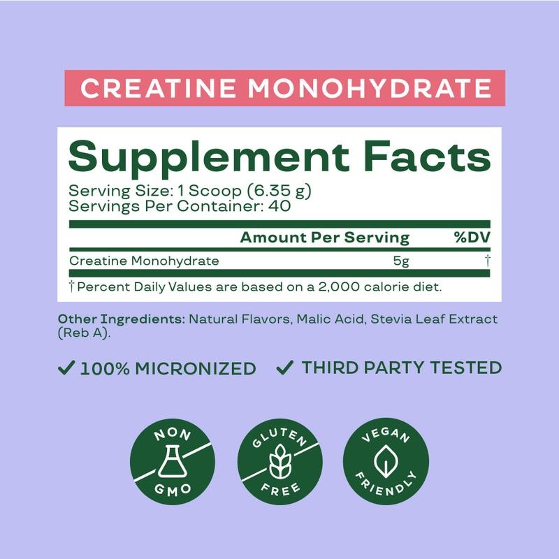 Bloom Nutrition Creatine Monohydrate Powder (40 Servings) - Supports Energy,