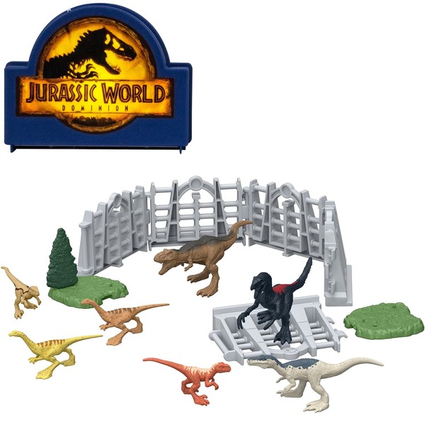 Mattel Jurassic World HJB15 New Ruler Minifigure Set with Storage Case [Dinosaur Toy] [4 Years Old and Up]