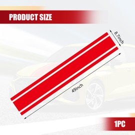 Jewkot 1 PC Bumper Stripe Decal, Car Exterior Graphic Decorative Sticker, 49" x 8.7" Car Modification Decal Accessories, Universal for Most Cars (Red)