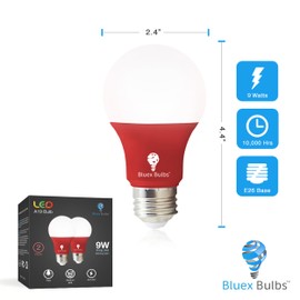 8 Pack A19 LED Red & Green Light Bulb, 120V E26 Base, 9W (60W Replacement), Party Decoration, Porch & Home Lighting, Christmas