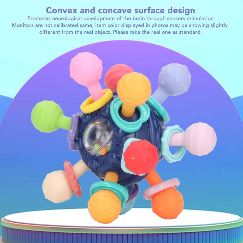 Baby Sensory Teething Toy Grasping Activities Bright Colors Silicone Soothes
