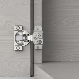 Furniware 2 Pieces 1/2 in Overlay Soft Close Concealed Hinge for Face Frame Door, 105° Open Angle Concealed Stainless Steel Hinges for Face Frame Door, Soft Close Cabinet Hinge Satin Nickel