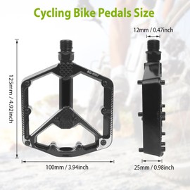 Iridsmole Mountain Bike Pedals, Non-Slip MTB Pedals, 9/16” 3 Bearings Bicycle Pedals, Flat Pedals for Most Bicycles Road Bike