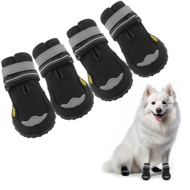 Dog Shoes for Dogs Paw Protectors Dog Boot for Outdoor with Anti-Slip Sole, Dog Booties for Medium to Large Dogs 4Pcs, with Rugged Sole for Beach and Snow (Size 5)