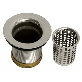 Westbrass R218-05 Junior Bar and Laundry Sink Drain Assembly with Removable Strainer Basket, Polished Nickel