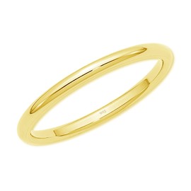 Precious Pieces 14K Gold-Plated over Sterling Silver 2mm Band Baby Ring for Babies and Infants (Size 1)