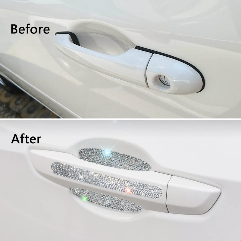 BetterJonny 10PCS Crystal Scratch Protector, Rhinestone Car Bling Scratch Protector