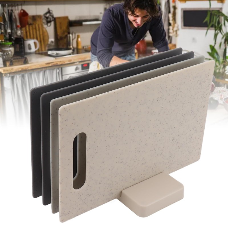 4pcs Chopping Board, Color Coded Cutting Board Set, Steel Slimline