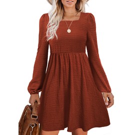 Doreyi Womens Babydoll Casual Sweater Dresses Baby Shower Maternity Dress for Photo Western Dress for Women Caramel