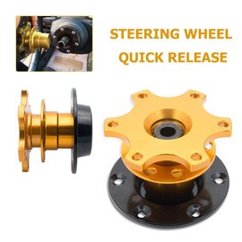 Baceyong Quick release car steering wheel universal racing/rally/racing steering wheel hub (gold)