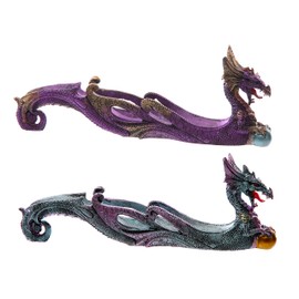 Puckator Dark Legend Dragon Incense Holder - Zen Meditation Gifts - Incense Holders For Sticks - Spiritual Gifts - Incense Burner - Dragon Gifts For Men And Women - Ashcatcher - Resin