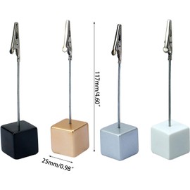 4 Pcs Multicolour Memo Clip Holders Stand with Alligator Clasp Pictures Card Paper Note Clip for Home Office Use, Picture and Note Stand,Office Memo Holders 2.5x2.5x11.7cm