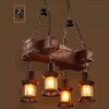 Farmhouse Lighting Industrial Rustic Wood Linear Island Pendant Light Chandelier