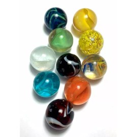 Mega Marble 22/25mm Marbles for Stained Glass Fencing DIY Project 10 Asst Translucent Colors