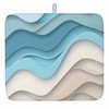 Abstract Teal Brown Ocean Water Ripple Wave Dish Drying Mats