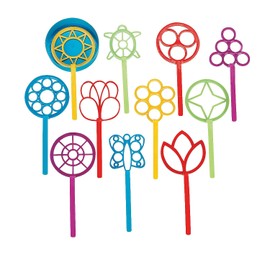 Super Fun Bubble Wand Assortment (1 Dozen) Summer Fun, Children's Bubble Supplies, Arts & Crafts