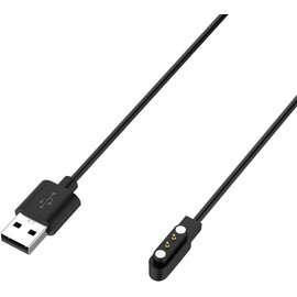 Larimuer 2Pcs USB Charging Cable, Portable Magnetic Smart Watch Charger Charging Station Dock Replacement Charging Cable for 4.0mm 2-Pin Devices Black