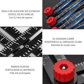Tina Aleación De Aluminio Medición Múltiángulo Regla Universal