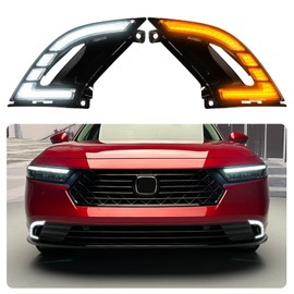 TBHOO LED Daytime Running Lights DRL For 2023 2024 2025 Honda Accord 11th gen Accord front fog lights Amber Turn Signal lights
