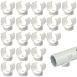 16 mm PEX Clips, Pipe Hanger Clamps Pipe Support Holder, Pack of 20 U-Hook Hangers, Water Pipe Holder, Clamps, Pipe Clamps, Socket, Cable Empty Pipe Suitable for Screwing