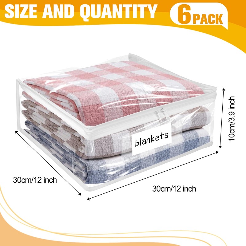 Kikerike Plastic Storage Bags with Easy-Glide Zipper, Pack of 6,