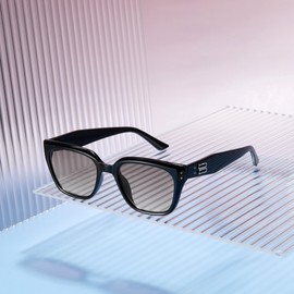 Cyxus 1133 Colored Lens Sunglasses, Women's, Men's, Thick Cell Frame, UV Protection, Small Face Effect, Suit for Outdoors, Travel, etc, 01black