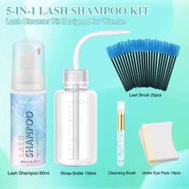 Wimpernshampoo Lash Shampoo FüR Wimpernextensions 60ml+Rinse Bottle+Brush Wimpernshampoo FüR Wimpernextensions Wimpernshampoo FüR WimpernverläNgerung For Salon and Home Use by Obeyalash