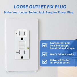 BOHUIZ 20 Pcs 2 Prong Loose Outlet Plug Fix, Plastic Socket Outlet Tightener Insert Snug Plugs for Loose Outlets Ensure Secure Connection for Power Plug Compatible with Most Losing Outlets and Socket