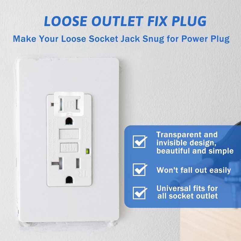 BOHUIZ 20 Pcs 2 Prong Loose Outlet Plug Fix, Plastic