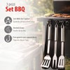 alpina Set Barbecue 3 Pezzi - Utensili Barbecue con Spatola