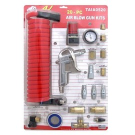 20 Piece Air Compressor Nozzle Kit Complete Air Compressor Gun Set with 15 Foot Coil Hose